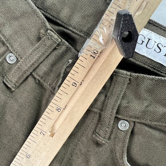 Gustin Jeans Men 28x32* 567 Slim Straight Army Green Faded Selvedge Denim Tag 31 - Picture 15 of 16